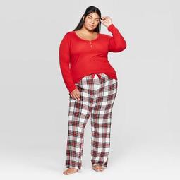 Women's Plus Size Pajama Set - Stars Above™ Red