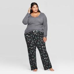 Women's Plus Size Pajama Set - Stars Above™ Charcoal