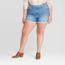 Women's Plus Size High-Rise Jean Shorts - Universal Thread™ Medium Wash