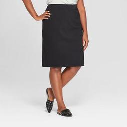 Women's Plus Size Ponte Midi Pencil Skirt - Ava & Viv™