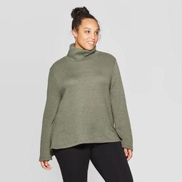 Women's Plus Size Long Sleeve Turtleneck Sweatshirt - Ava & Viv™