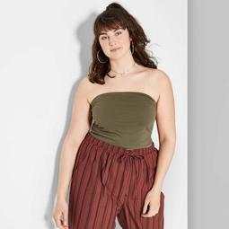 Women's Plus Size Tube Top - Wild Fable™ Olive