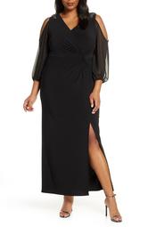 Cold Shoulder Knot Front Gown