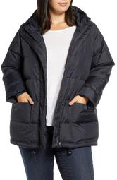 Recycled Nylon Hooded Down Coat