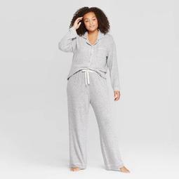 Stars Above Women's Plus Size Perfectly Cozy Notch Collar Pajama Set 