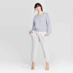 Women's Cozy Plus Size Fleece Jogger - Colsie™ Gray
