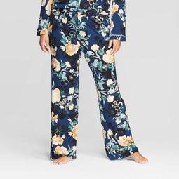 Women's Plus Size Floral Print Beautifully Soft Pajama Pants - Stars Above™ Navy