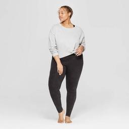 Women's Plus Size Cropped Crewneck Lounge Sweatshirt - Colsie™ Gray