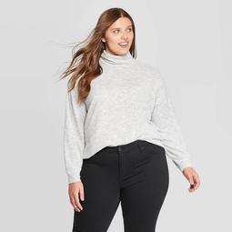 Women's Plus Size Long Sleeve Turtleneck Sweatshirt - Universal Thread™