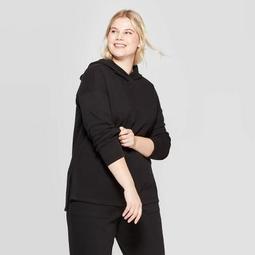 Women's Plus Size Long Sleeve Hooded Sweatshirt - Ava & Viv™