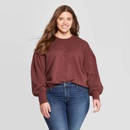 Women's Plus Size Puff Sleeve Crewneck Sweatshirt - Universal Thread™