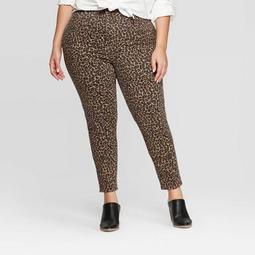 Women's Plus Size Leopard Print High-Rise Skinny Jeans - Universal Thread™ Brown