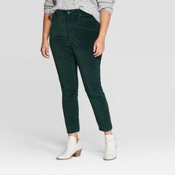 Women's Plus Size High-Rise Velvet Skinny Jeans - Universal Thread™ Green