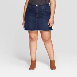 Women's Plus Size Denim Mini Skirt - Universal Thread™ Dark Blue