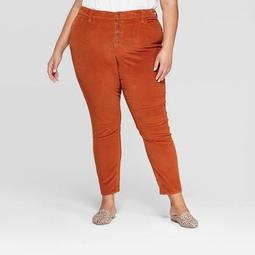 Women's Plus Size Mid-Rise Skinny Jeans - Universal Thread™ Dark Orange