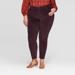 Women's Plus Size Mid-Rise Skinny Jeans - Universal Thread™ Burgundy