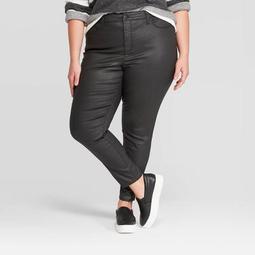 Women's Plus Size High-Rise Coated Skinny Jeans - Universal Thread™ Black