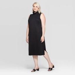 Women's Plus Size Sleeveless Turtleneck Midi Dress - Who What Wear™