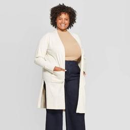 Women's Plus Size Long Sleeve Cozy Open Layering Cardigan - A New Day™