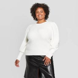 	Women's Plus Size Bishop Long Sleeve Crew Neck Sweater - A New Day™
