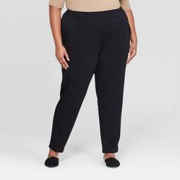 Women's Plus Size Mid-Rise Straight Fit French Terry Pants - A New Day™