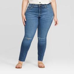Women's Plus Size Mid-Rise Skinny Jeans - Universal Thread™ Medium Denim Wash