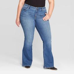 Women's Plus Size Mid-Rise Flare Jeans - Universal Thread™ Medium Blue