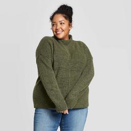 Women's Plus Size Long Sleeve Mock Turtleneck Pullover Sweater - Universal Thread™