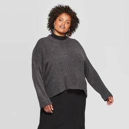 Women's Plus Size Long Sleeve Crew Neck Relaxed Fit Pullover Sweater - A New Day™