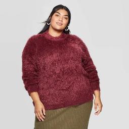 	Women's Plus Size Textured Turtleneck Pullover - A New Day™
