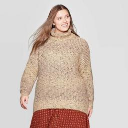 Women's Plus Size Long Sleeve Mock Turtleneck Gradient Tunic Sweater - Universal Thread™
