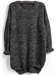 Plus Drop Shoulder Marled Knit Sweater