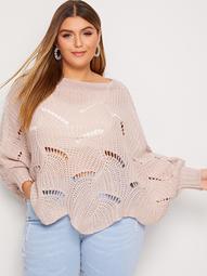 Plus Batwing Sleeve Cut Out Jumper