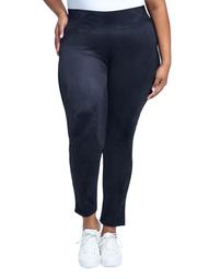 Seven7 Women's Plus Size Ultra High Rise Pull On Faux Leather Legging