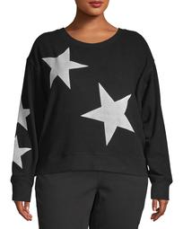 Sweet Romeo Women's Plus Size Jumbo Star Sweatshirt