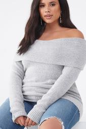 Plus Size Off-the-Shoulder Sweater