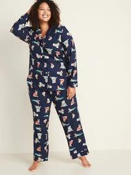 Plus-Size Flannel Pajama Set