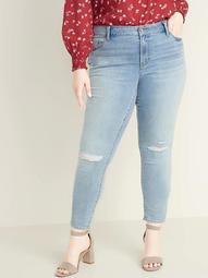 Mid-Rise Plus-Size Pop Icon Skinny Distressed Jeans