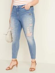 High-Waisted Secret-Slim Pockets Plus-Size Distressed Rockstar Super Skinny Jeans