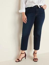 Mid-Rise Power Slim Straight Plus-Size Jeans 