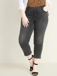 High-Waisted Secret-Slim Pockets + Waistband Power Slim Straight Plus-Size Jeans  