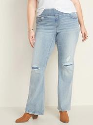High-Rise Plus-Size Pull-On Boot-Cut Jeans   
