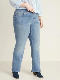 High-Waisted Pull-On Boot-Cut Plus-Size Jeans