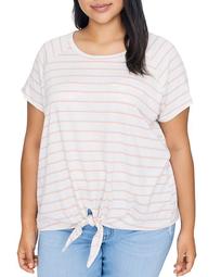Lou Striped Tie-Front Tee