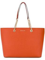 chain-embellished tote
