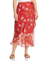 Floral Midi Wrap Skirt
