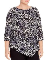 Ruched Leopard-Print Top