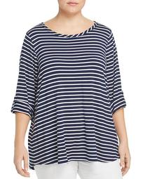 Striped Roll Sleeve Top