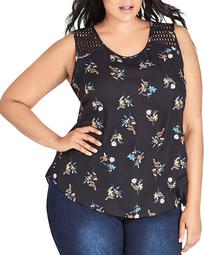 Mesh Inset Floral Top