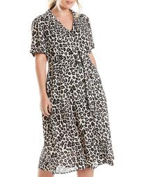 Lady Belted Leopard-Print Dress